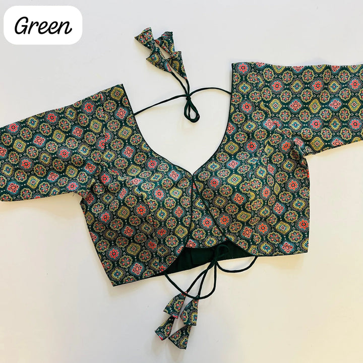 MASLEEN COTTON PRINT BLOUSE