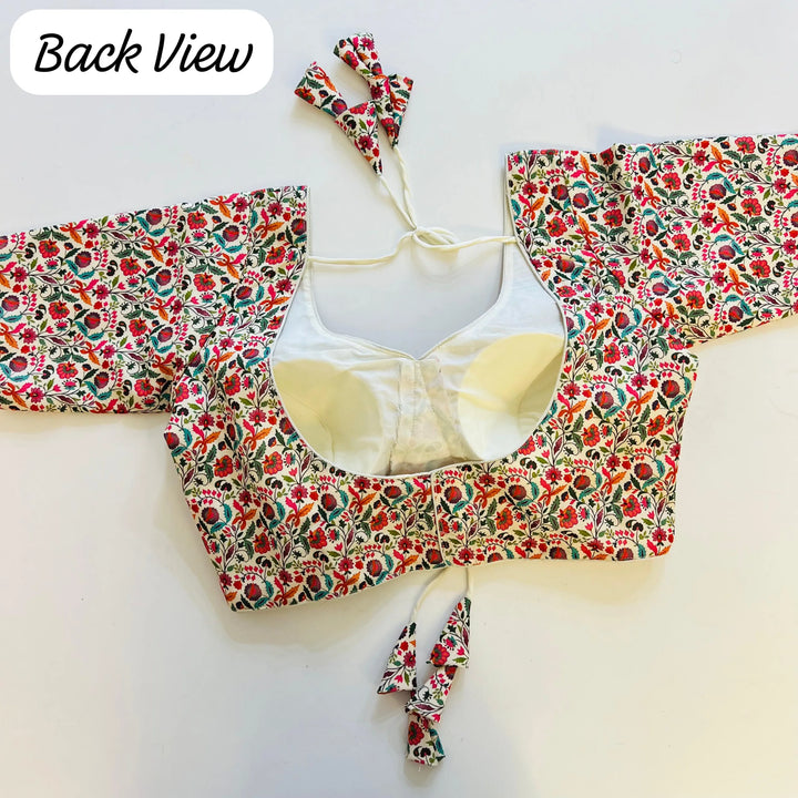 MASLEEN COTTON PRINT BLOUSE