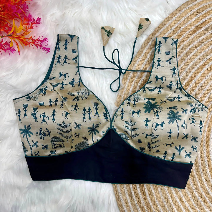 CHANDERI KALAMKARI BLOUSE