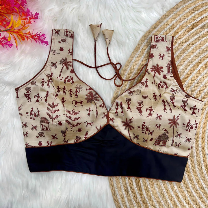 CHANDERI KALAMKARI BLOUSE