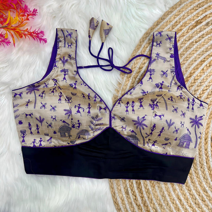 CHANDERI KALAMKARI BLOUSE