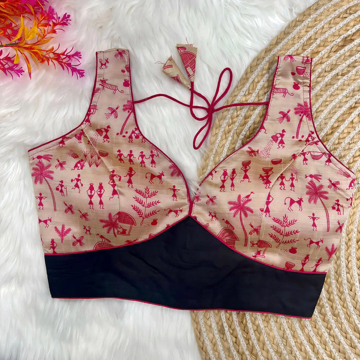 CHANDERI KALAMKARI BLOUSE