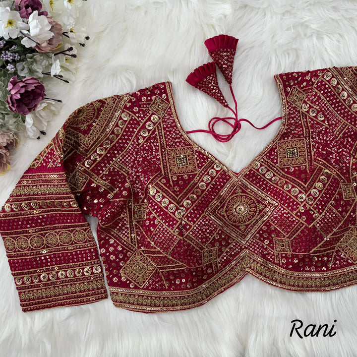 BEAUTIFUL HEAVY LONG SLEEVES APPLE-CUT BRIDAL BLOUSE