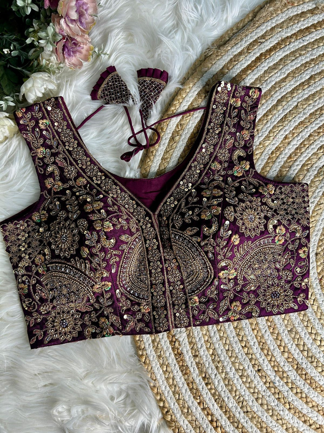 BEAUTIFUL HEAVY HANDWORK PARTYWEAR BLOUSE