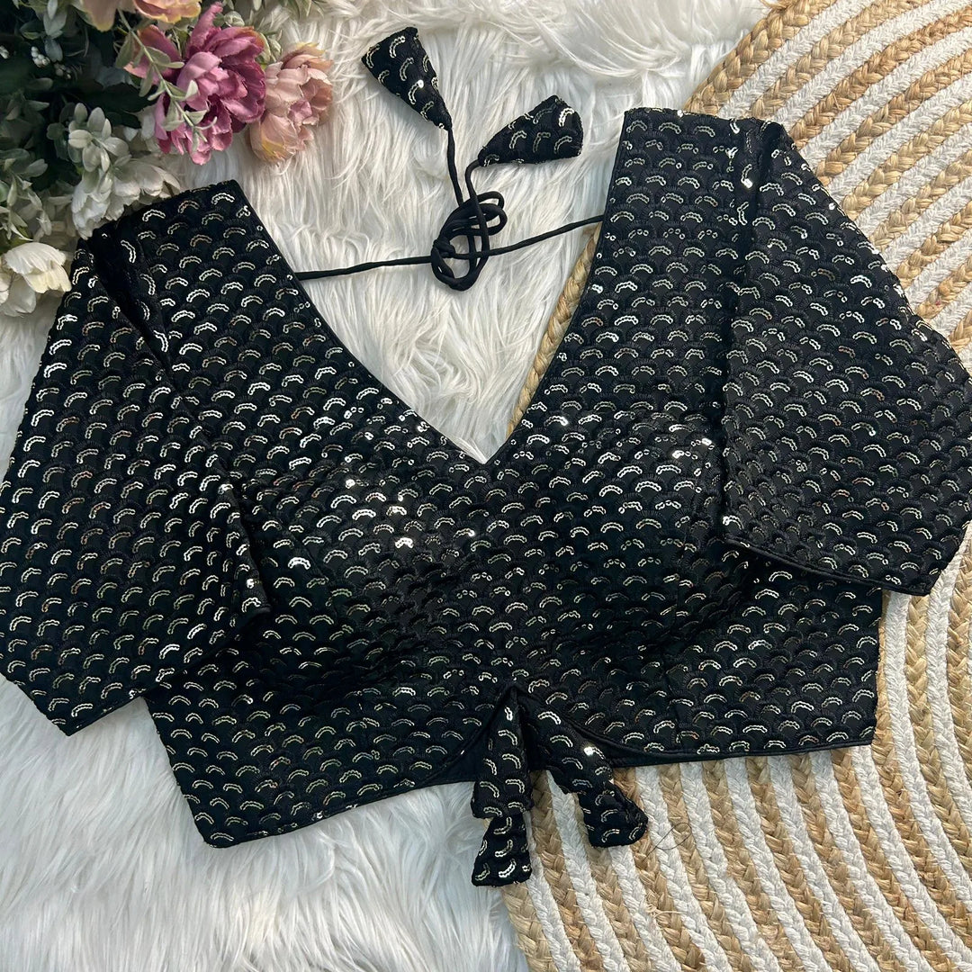 APPLE CUT DESIGN THREAD WITH SEQUENCE WORK BLOUSE