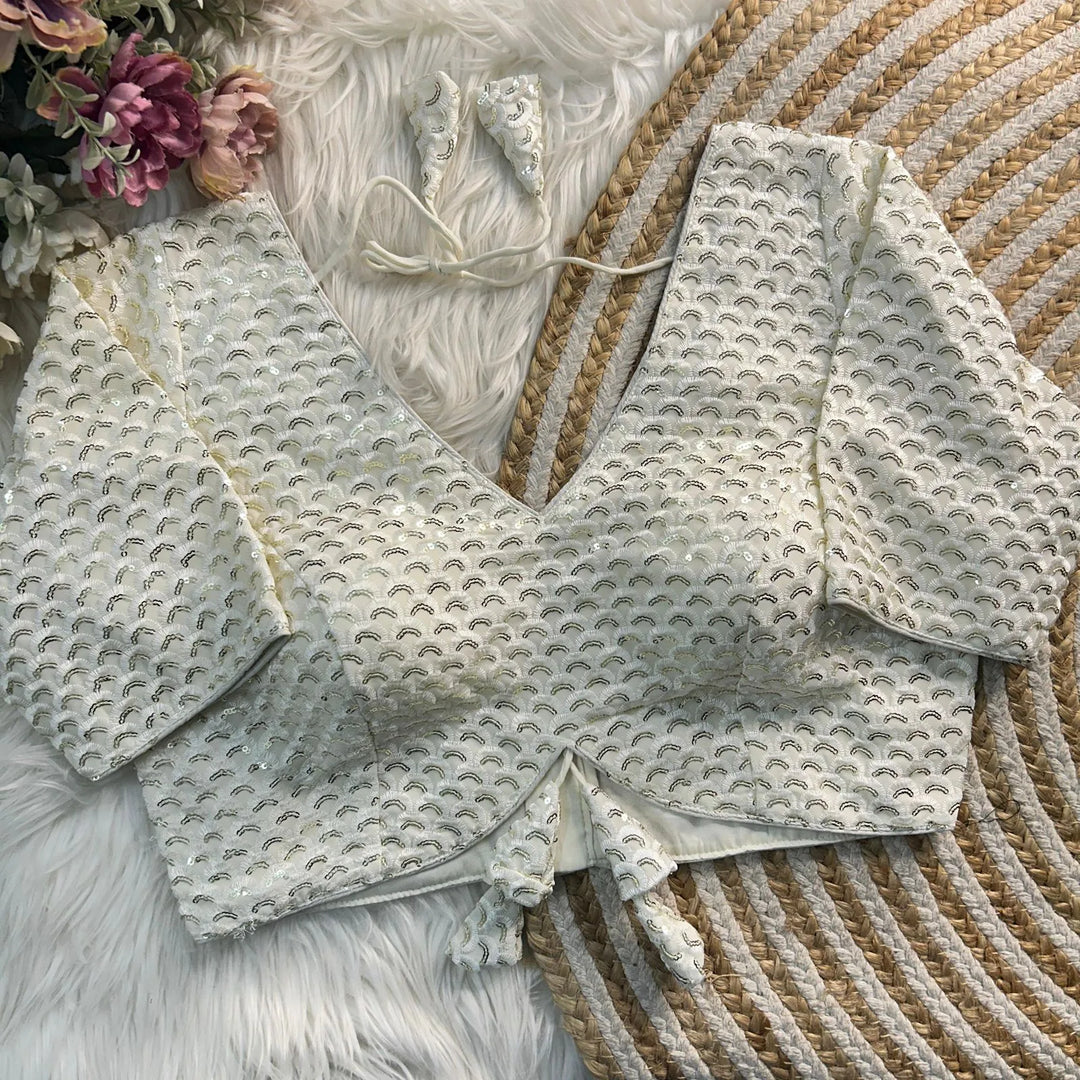 APPLE CUT DESIGN THREAD WITH SEQUENCE WORK BLOUSE