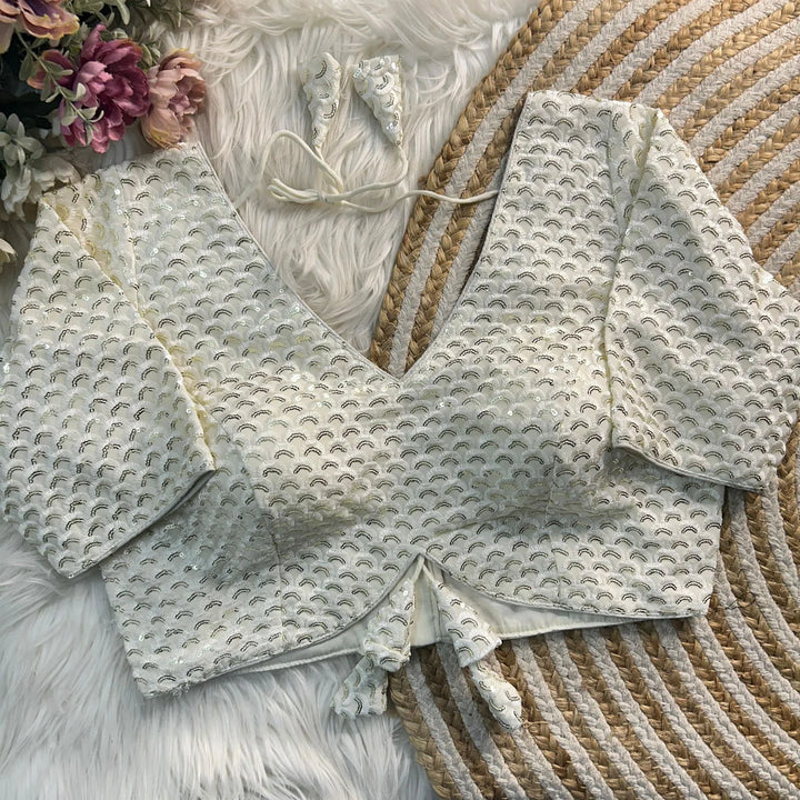APPLE CUT DESIGN THREAD WITH SEQUENCE WORK BLOUSE