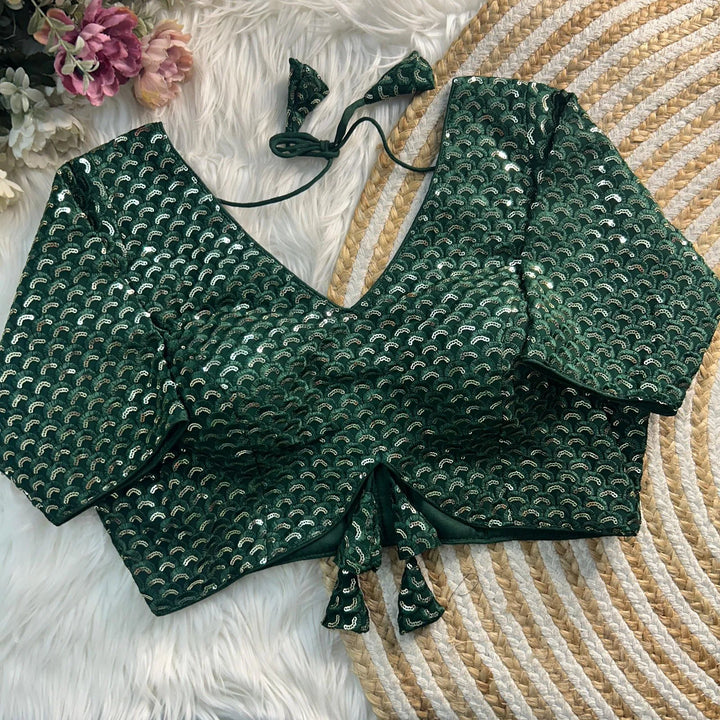 APPLE CUT DESIGN THREAD WITH SEQUENCE WORK BLOUSE