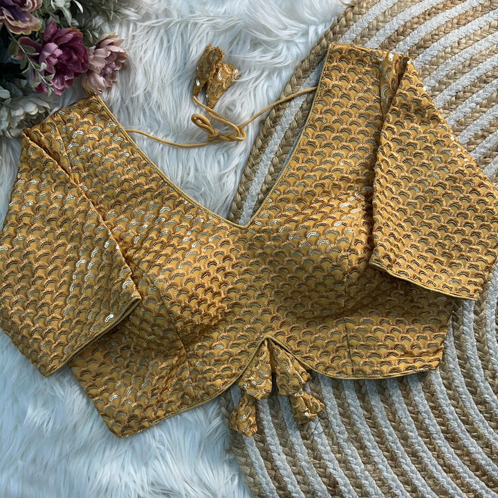 APPLE CUT DESIGN THREAD WITH SEQUENCE WORK BLOUSE