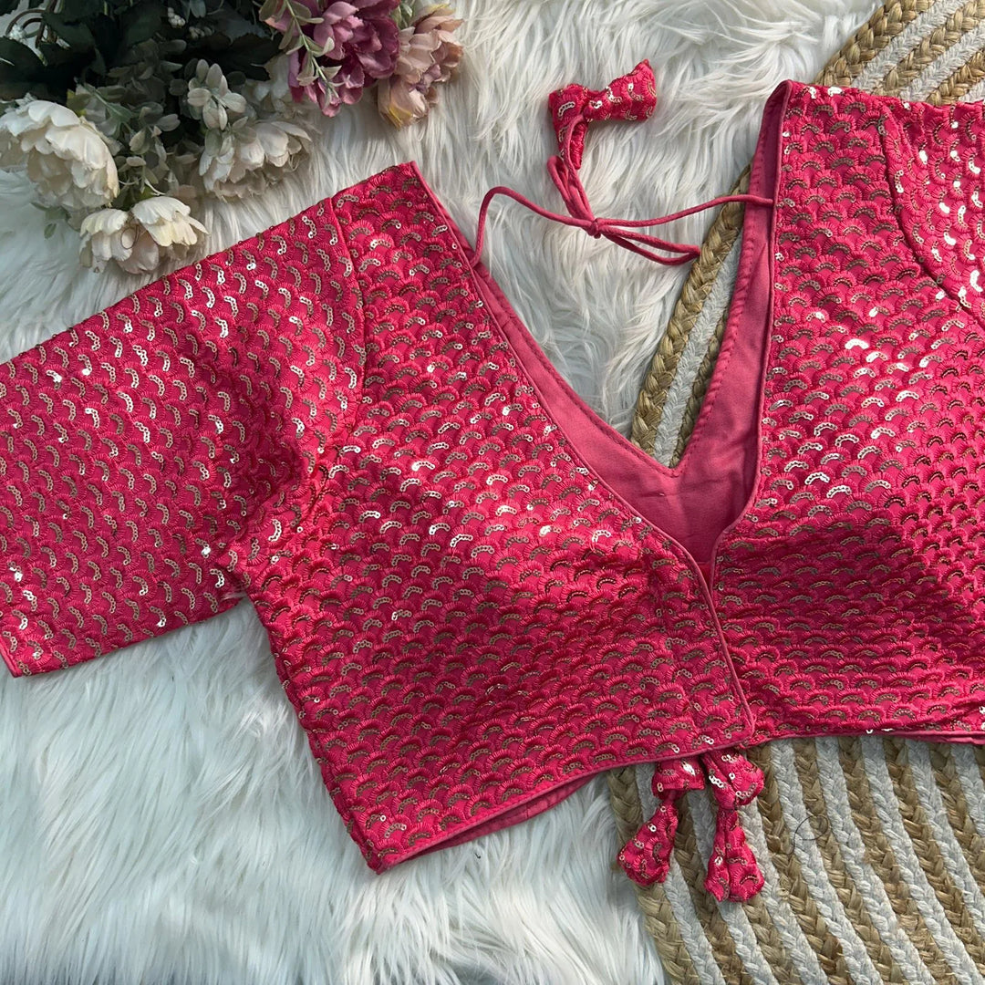 APPLE CUT DESIGN THREAD WITH SEQUENCE WORK BLOUSE