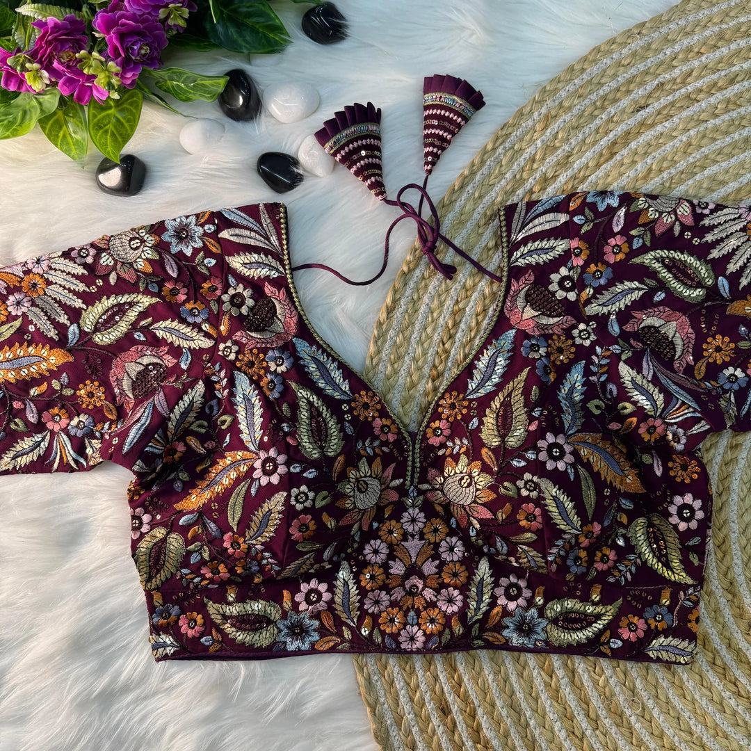 MULTI THREAD WORK BEAUTIFUL PARTYWEAR BLOUSE