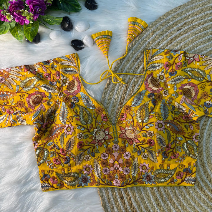 MULTI THREAD WORK BEAUTIFUL PARTYWEAR BLOUSE