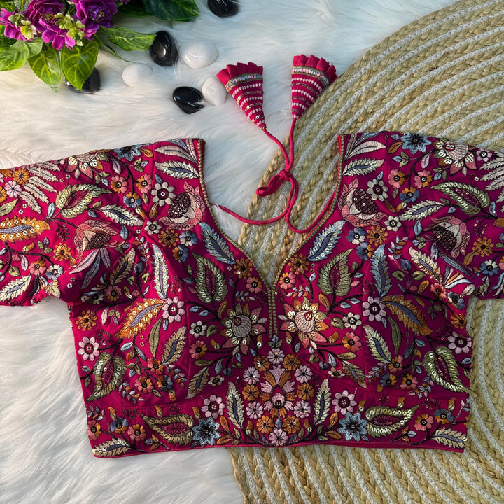 MULTI THREAD WORK BEAUTIFUL PARTYWEAR BLOUSE