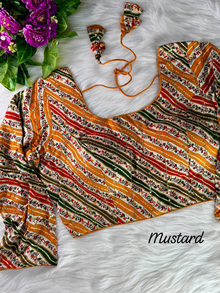 BEAUTIFUL FULL LONG SLEEVES LEHERIYA BLOUSE
