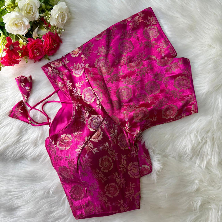 PURE SIMMER JEQUARD SILK BLOUSE