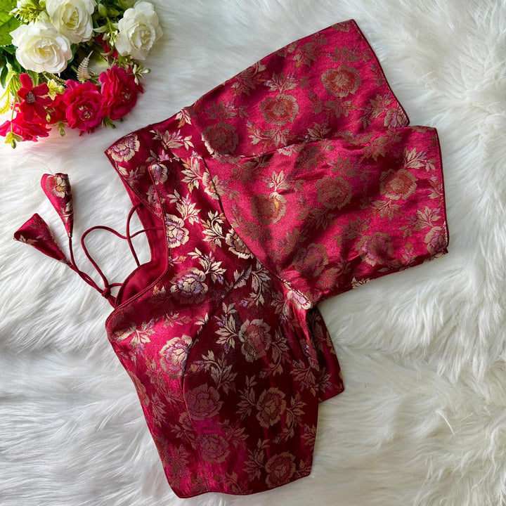 PURE SIMMER JEQUARD SILK BLOUSE