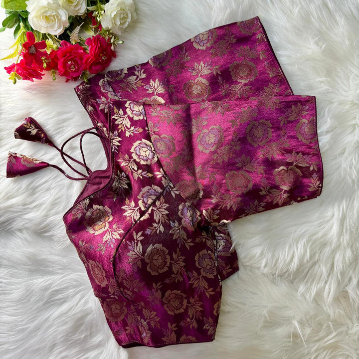 PURE SIMMER JEQUARD SILK BLOUSE