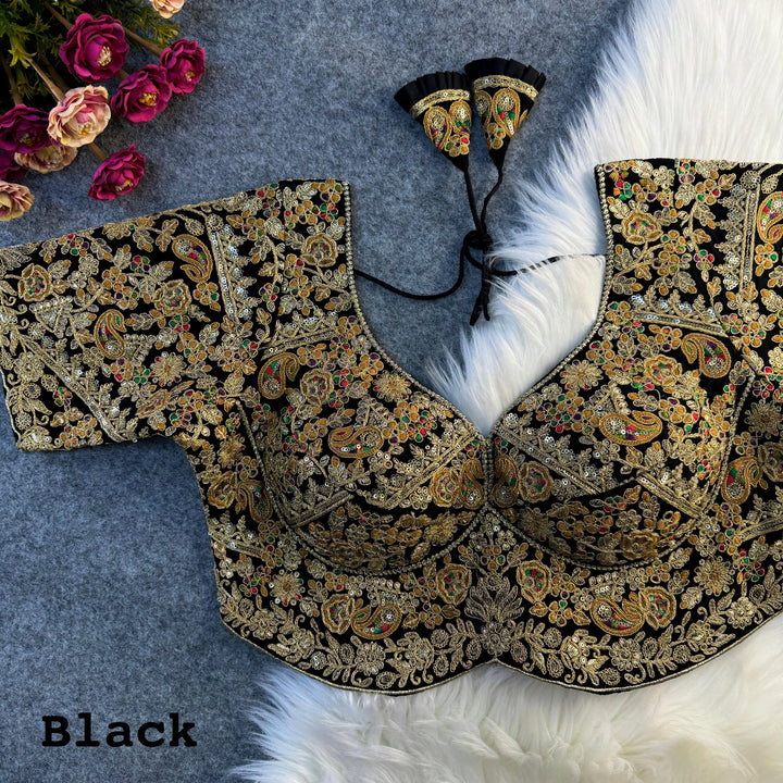 BEAUTIFUL HEAVY STITCH APPLE-CUT CODDING WORK BRIDAL BLOUSE