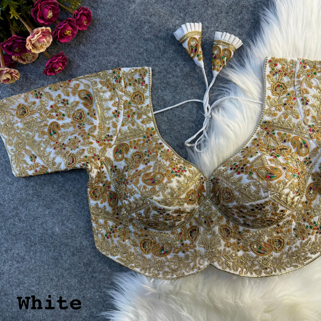 BEAUTIFUL HEAVY STITCH APPLE-CUT CODDING WORK BRIDAL BLOUSE
