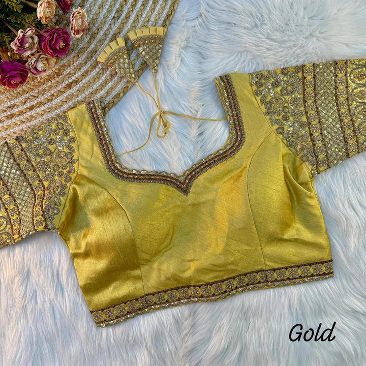 BEAUTIFUL HEAVY SLEEVES CODDING+THREAD WORK BRIDAL BLOUSE