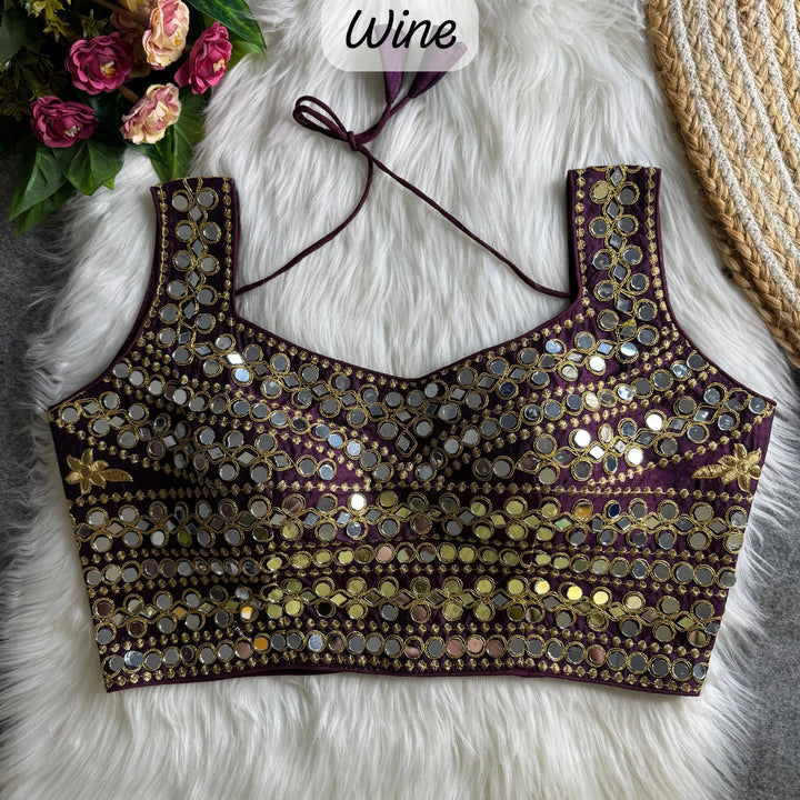 REAL MIRROR WORK SPL. PARTYWEAR BLOUSE