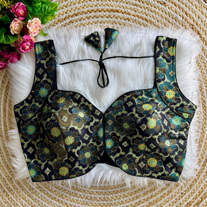 NEW SLEEVES LESS JACQUARD BLOUSE