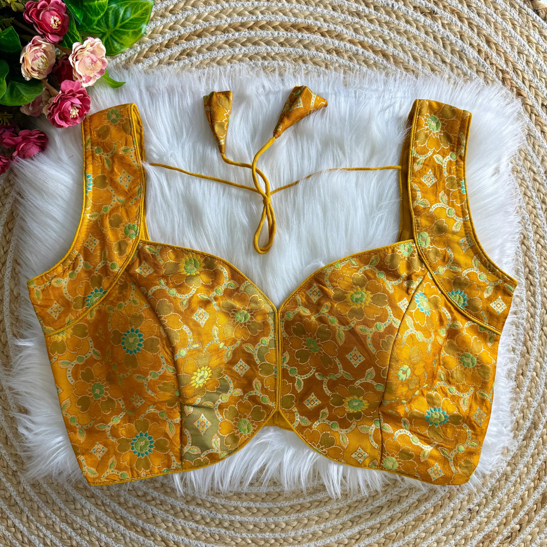 NEW SLEEVES LESS JACQUARD BLOUSE