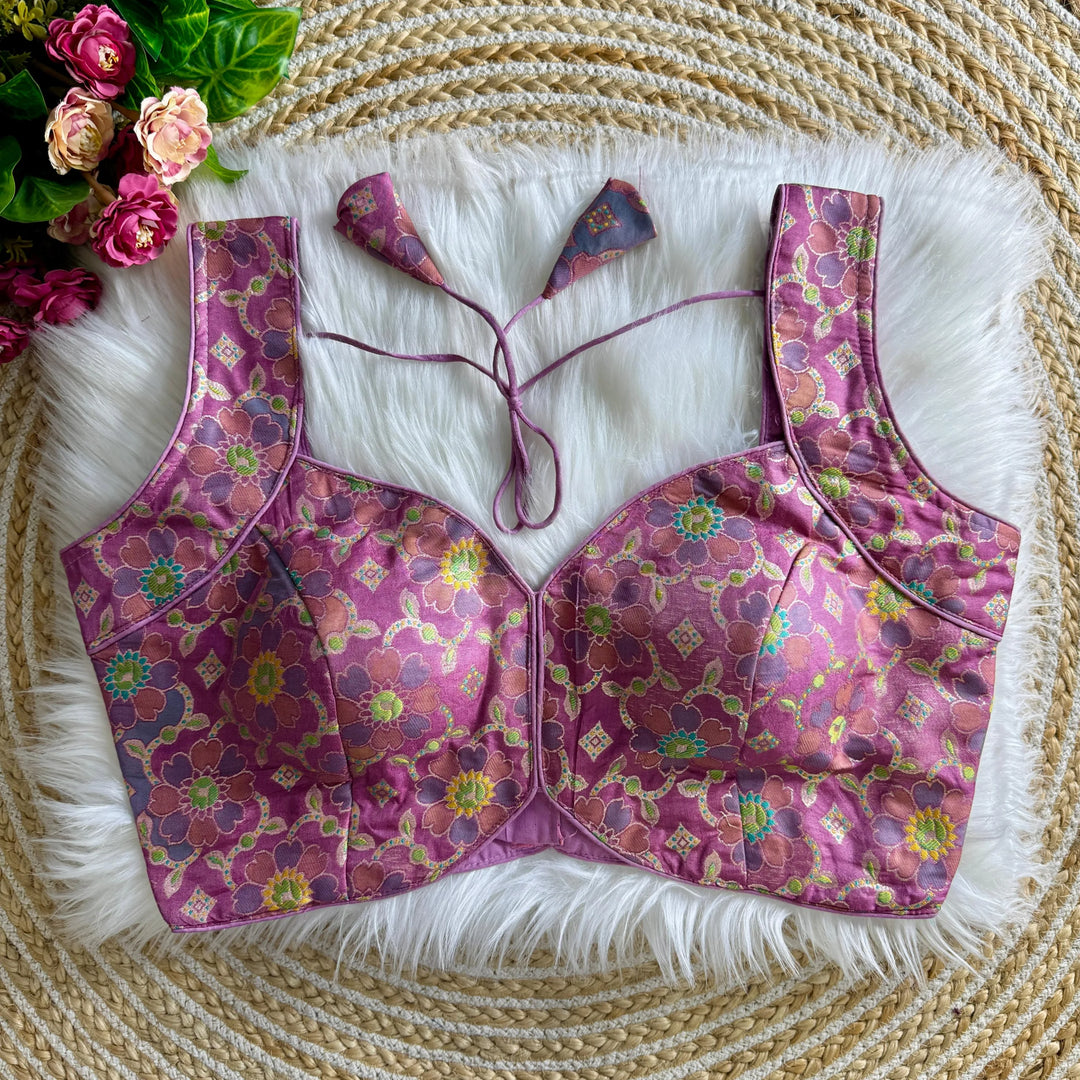 NEW SLEEVES LESS JACQUARD BLOUSE