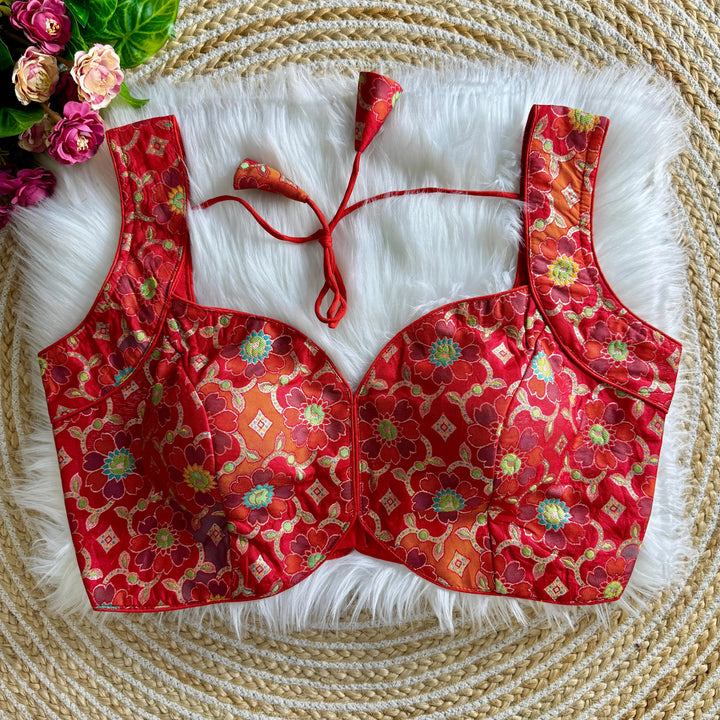 NEW SLEEVES LESS JACQUARD BLOUSE