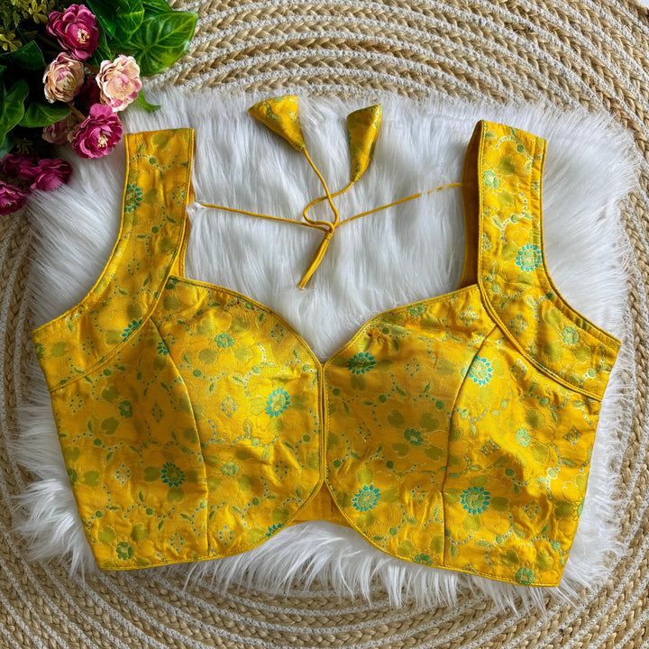NEW SLEEVES LESS JACQUARD BLOUSE