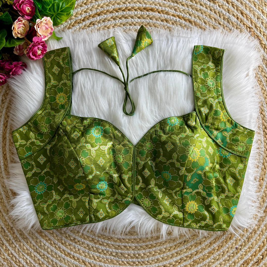 NEW SLEEVES LESS JACQUARD BLOUSE