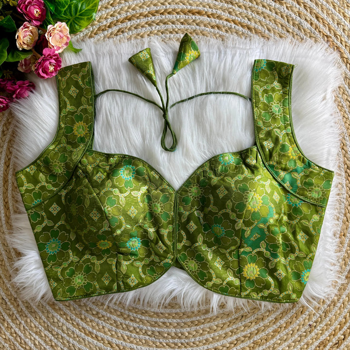 NEW SLEEVES LESS JACQUARD BLOUSE