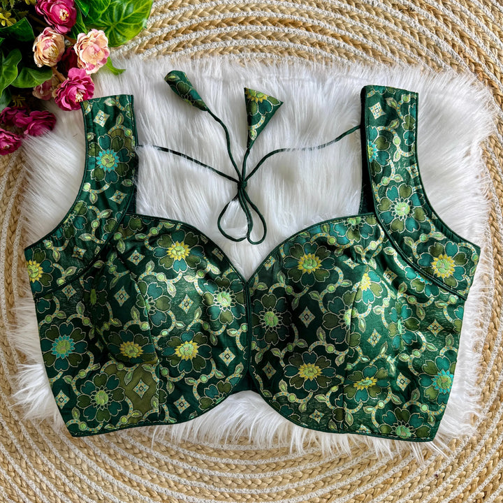 NEW SLEEVES LESS JACQUARD BLOUSE