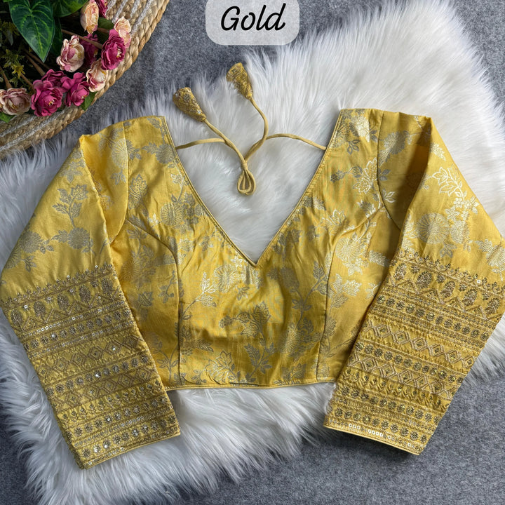 HEAVY PURE DOLA SILK FULL SLEEVES BLOUSE