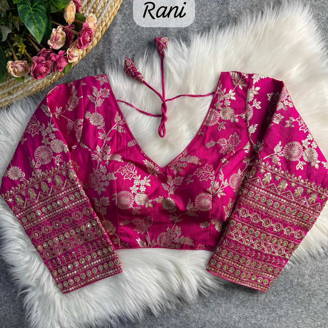 HEAVY PURE DOLA SILK FULL SLEEVES BLOUSE