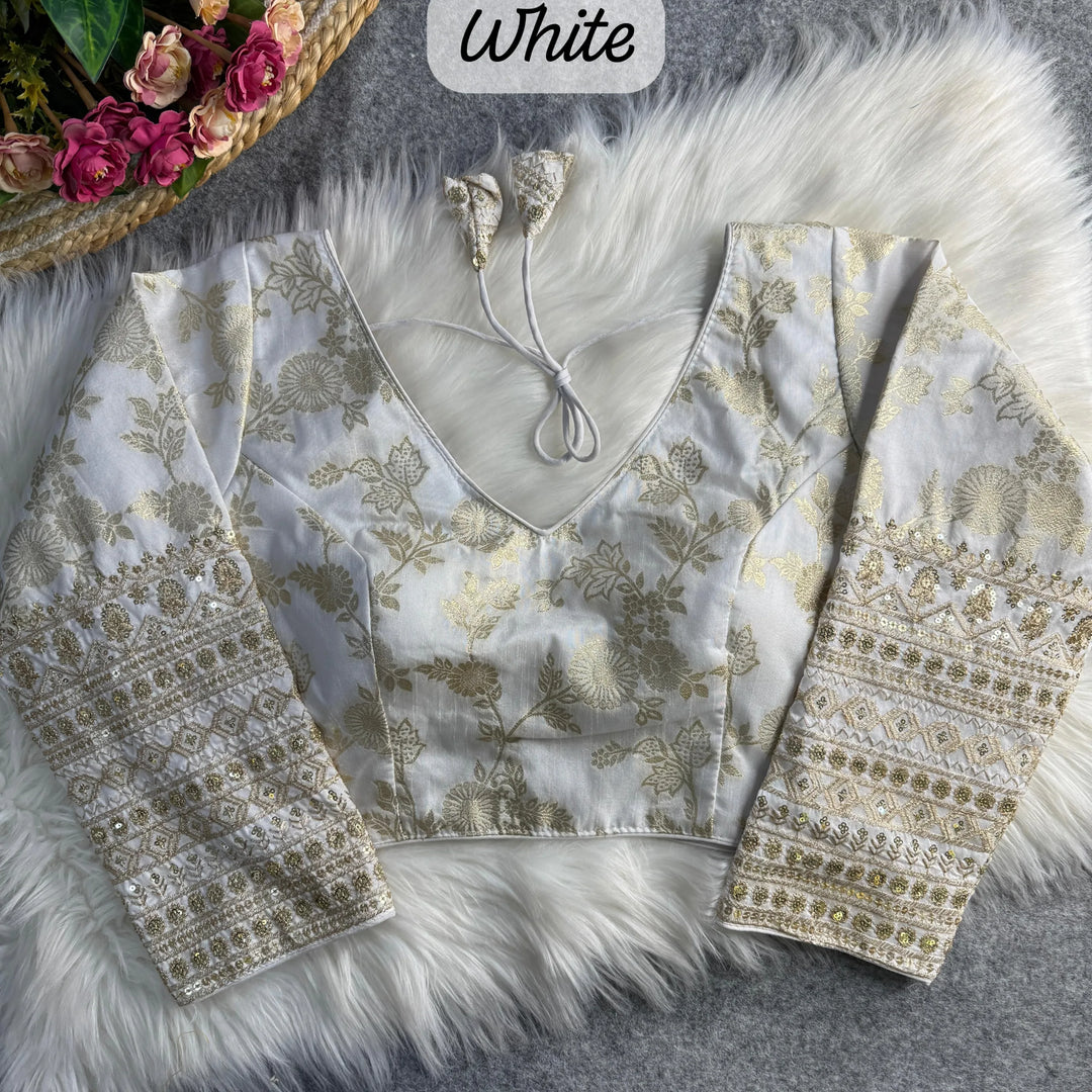 HEAVY PURE DOLA SILK FULL SLEEVES BLOUSE