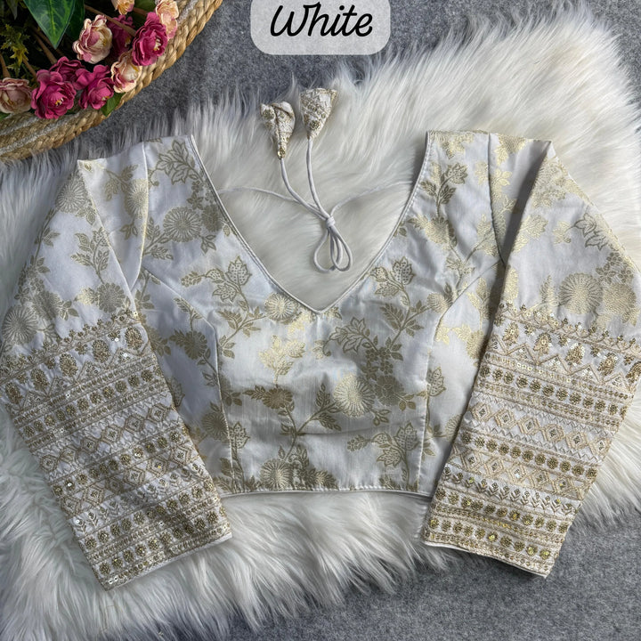 HEAVY PURE DOLA SILK FULL SLEEVES BLOUSE