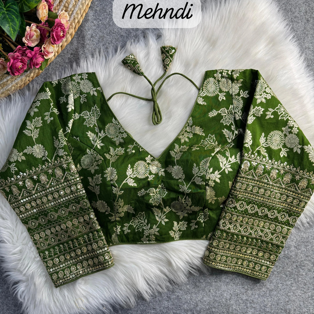 HEAVY PURE DOLA SILK FULL SLEEVES BLOUSE