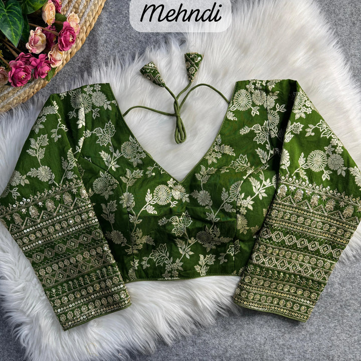 HEAVY PURE DOLA SILK FULL SLEEVES BLOUSE