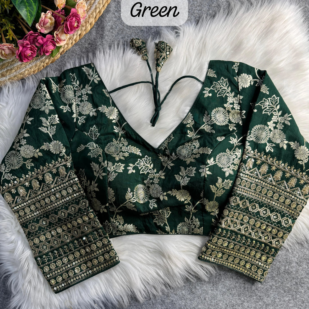 HEAVY PURE DOLA SILK FULL SLEEVES BLOUSE