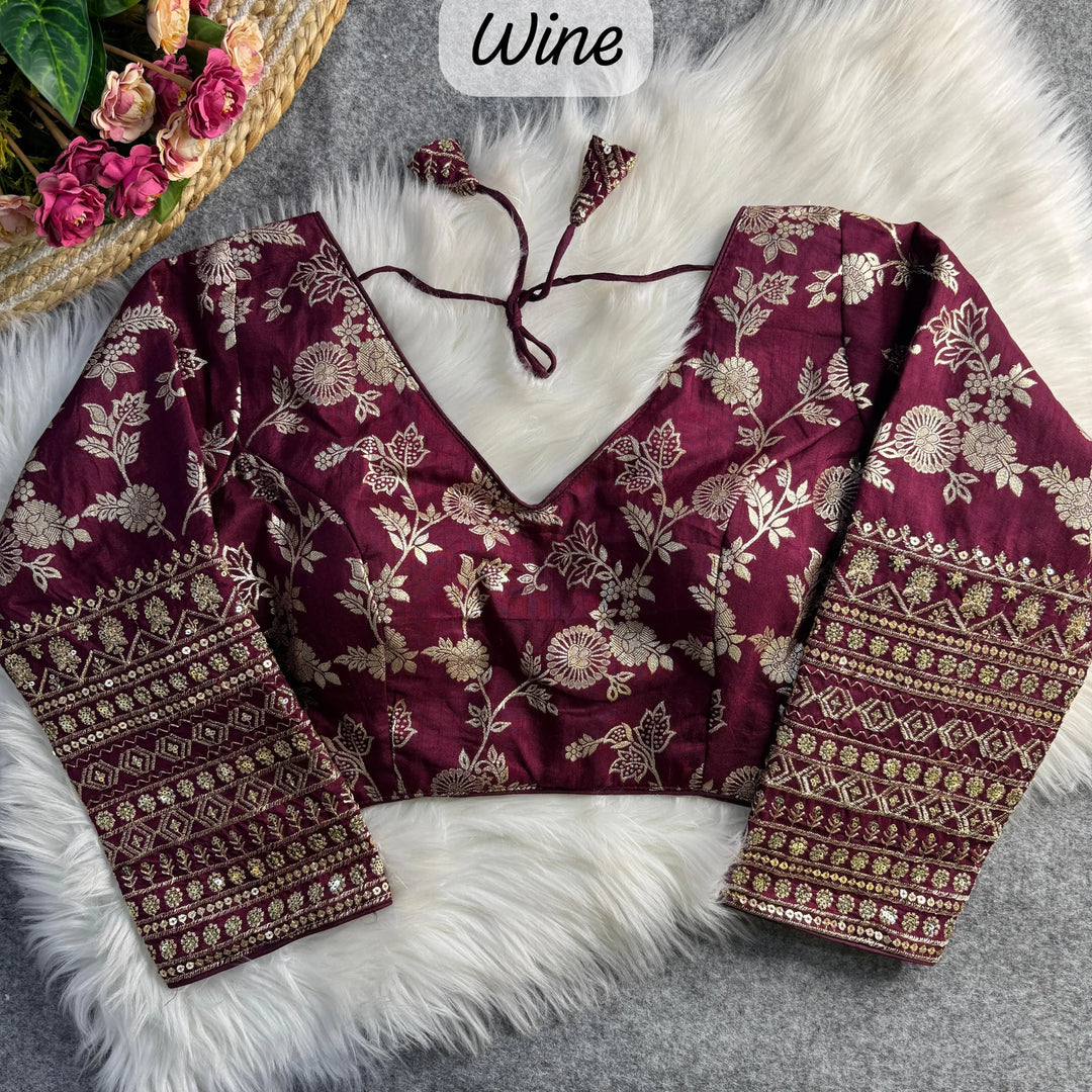 HEAVY PURE DOLA SILK FULL SLEEVES BLOUSE