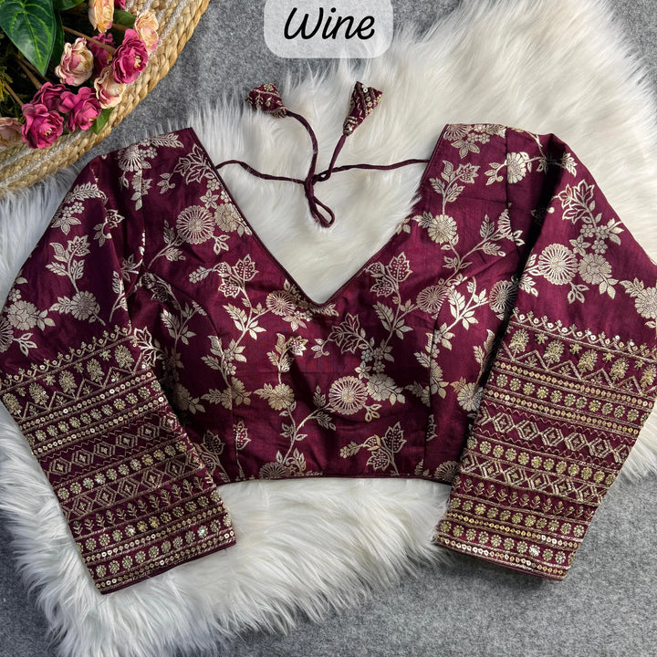HEAVY PURE DOLA SILK FULL SLEEVES BLOUSE