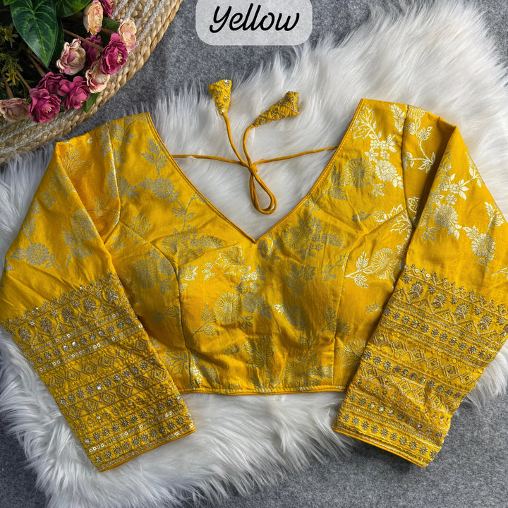 HEAVY PURE DOLA SILK FULL SLEEVES BLOUSE