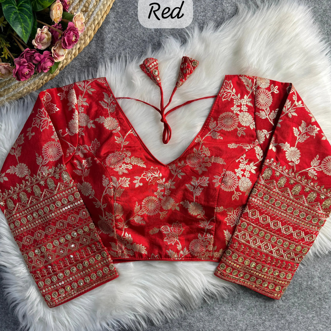 HEAVY PURE DOLA SILK FULL SLEEVES BLOUSE