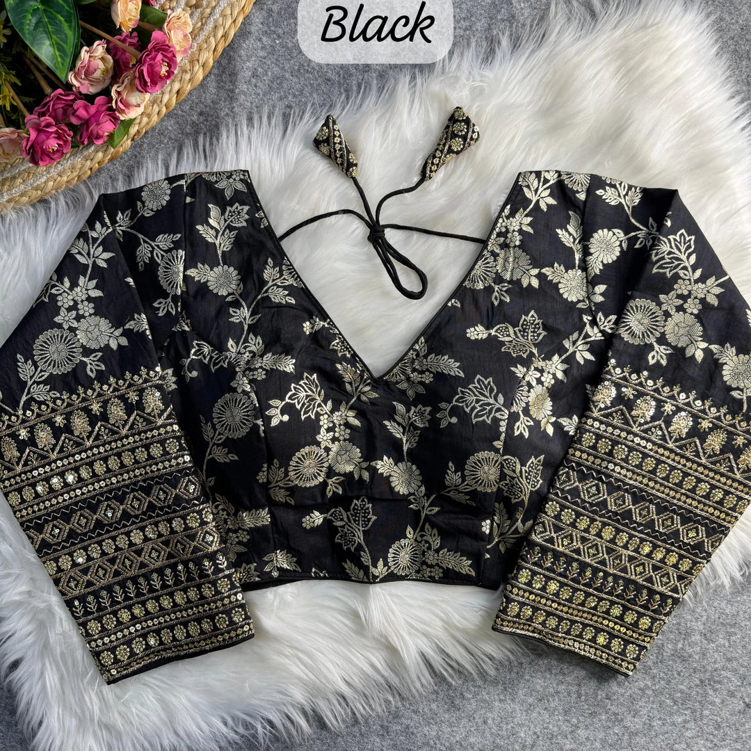 HEAVY PURE DOLA SILK FULL SLEEVES BLOUSE