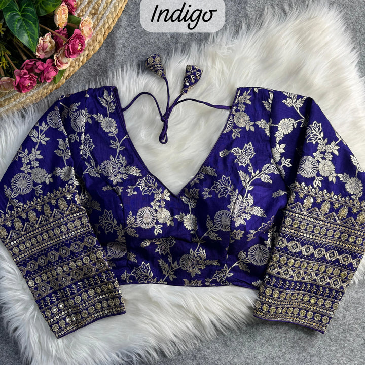 HEAVY PURE DOLA SILK FULL SLEEVES BLOUSE