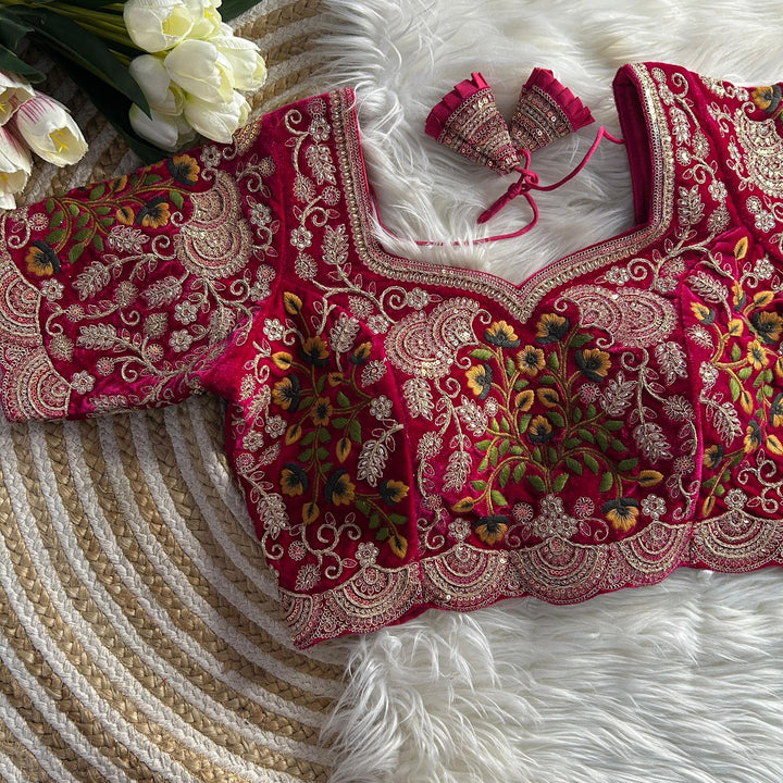 NEW BEAUTIFUL HEAVY VELVET BRIDAL BLOUSE