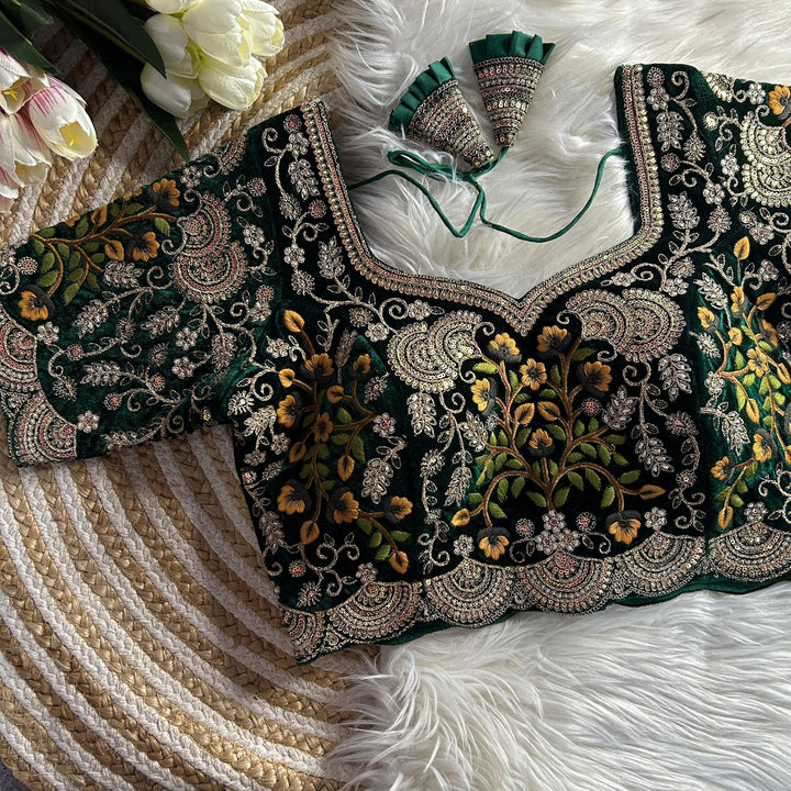 NEW BEAUTIFUL HEAVY VELVET BRIDAL BLOUSE