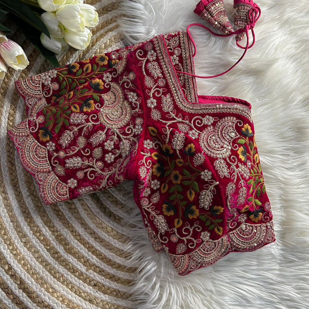 NEW BEAUTIFUL HEAVY VELVET BRIDAL BLOUSE