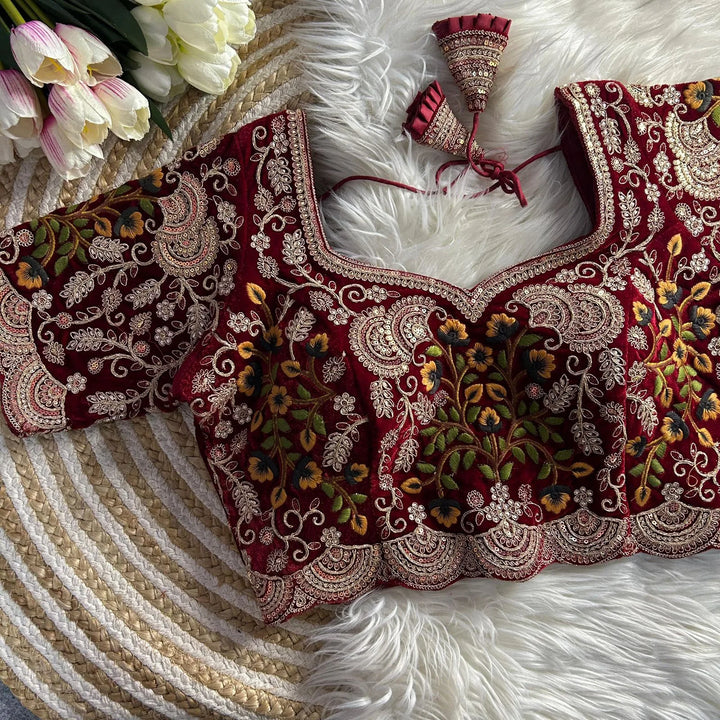 NEW BEAUTIFUL HEAVY VELVET BRIDAL BLOUSE